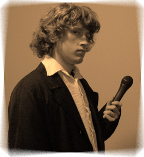 poet with microphone